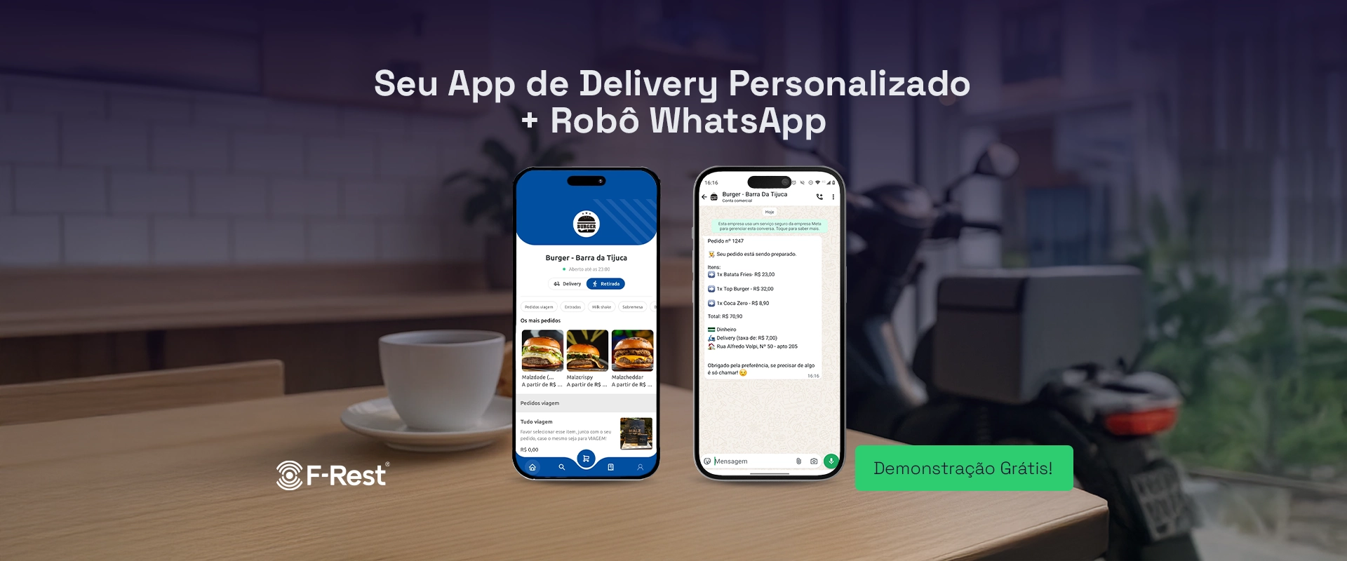 Banner F-Rest Delivery – Solicite demonstração gratuita